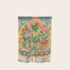 Green Tara On Lotus Throne - Buddhist Thangka Wall Hanging Gallery Image 1