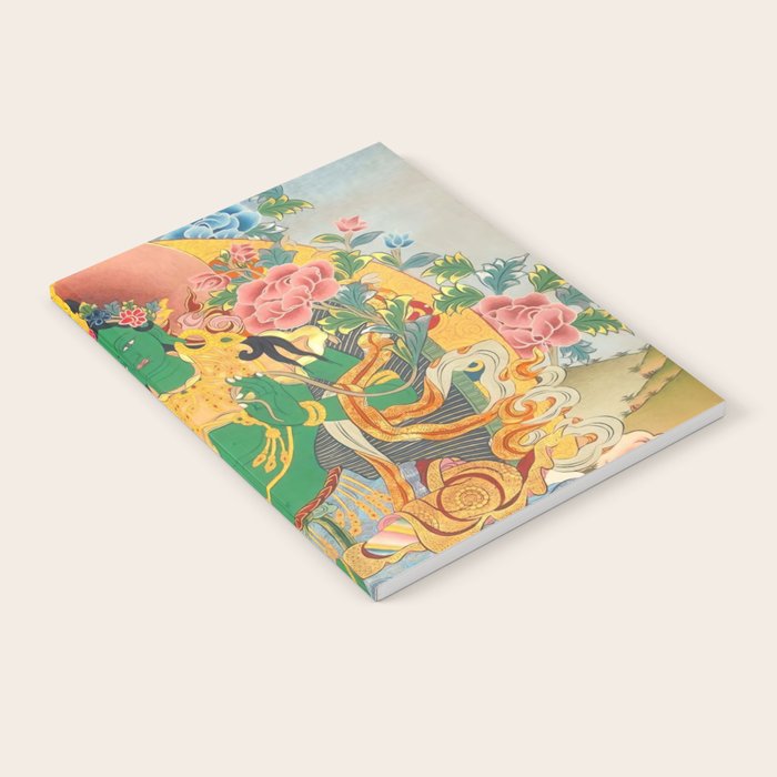Green Tara On Lotus Throne - Buddhist Thangka Notebook Gallery Image 2