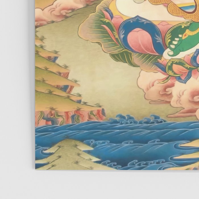 Green Tara On Lotus Throne - Buddhist Thangka Poster Gallery Image 3