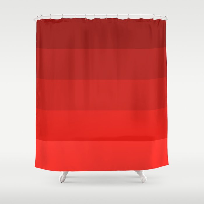 Red Striped Color Gradient Shower Curtain Gallery Image 1