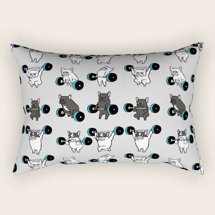 OLYMPIC LIFTING FRENCHIE Rectangular Pillow Gallery Image 1