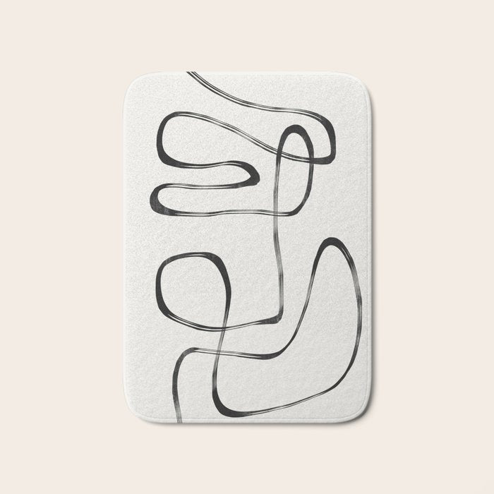 Minimalist One Line Modern Bath Mat Gallery Image 1