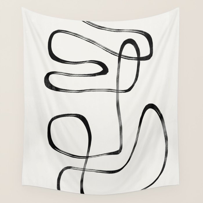 Minimalist One Line Modern Wall Tapestry Gallery Image 1