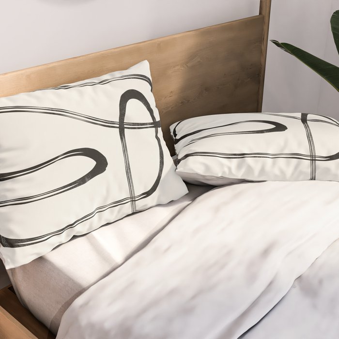 Minimalist One Line Modern Pillow Sham Gallery Image 2