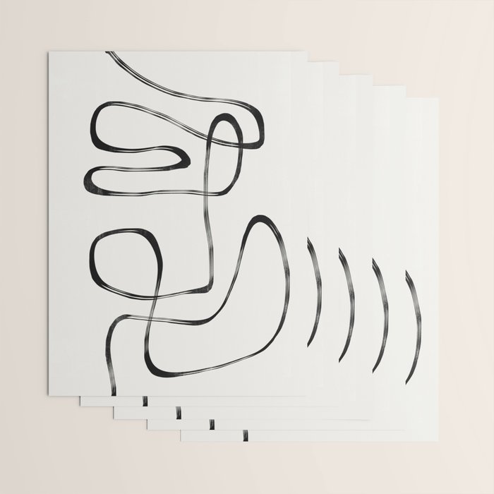 Minimalist One Line Modern Wrapping Paper Gallery Image 3