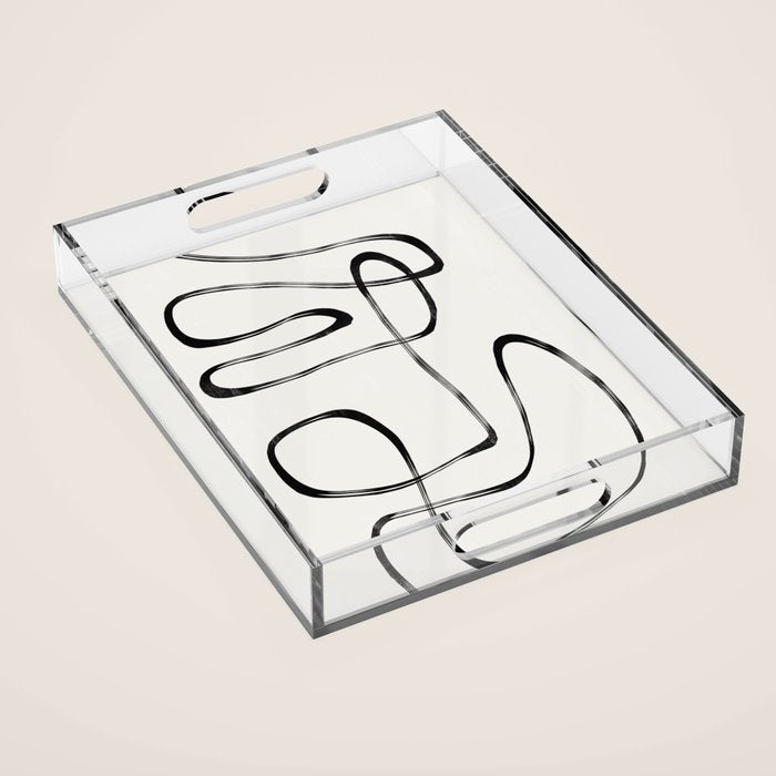 Minimalist One Line Modern Acrylic Tray Gallery Image 1