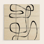 Minimalist One Line Modern Wood Wall Art Gallery Image 1