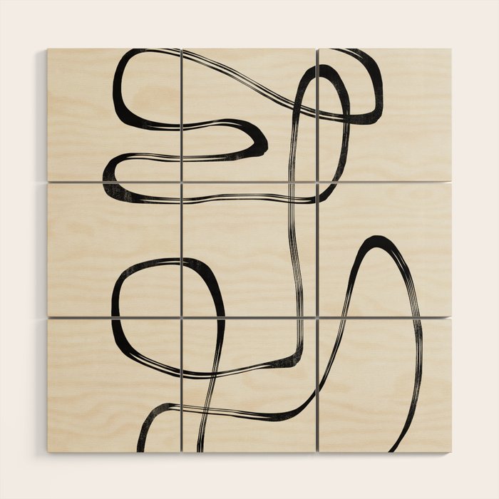 Minimalist One Line Modern Wood Wall Art Gallery Image 1