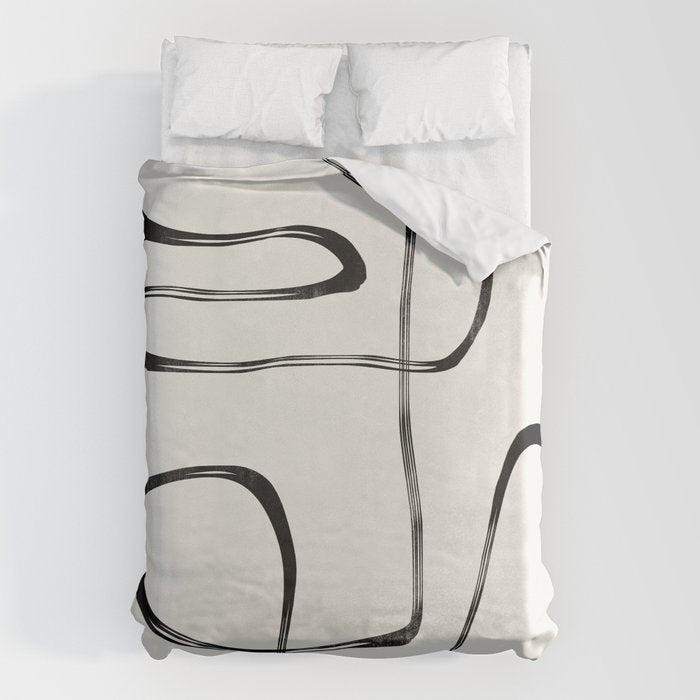 Minimalist One Line Modern Duvet Cover Gallery Image 1