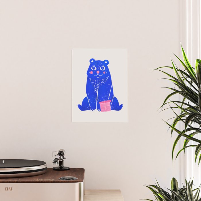 Blue Christmas Bear Poster Gallery Image 2