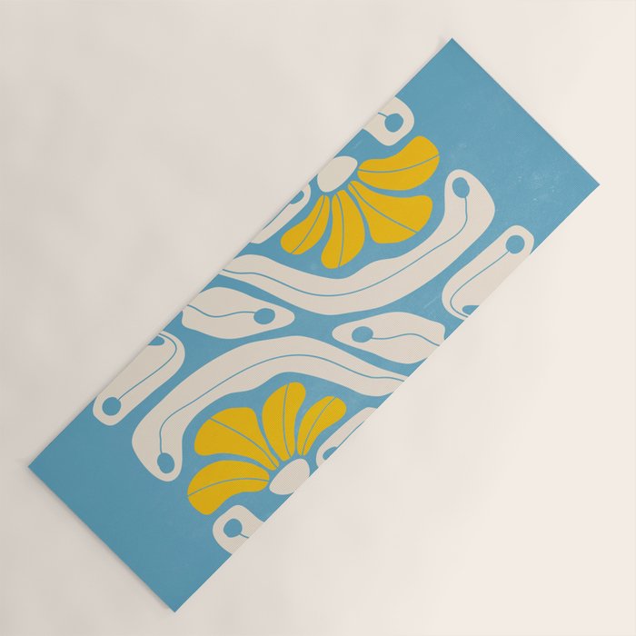 Iceberg & Golden Poppy: Les Fleurs | Flower Market Color Series 03 Yoga Mat Gallery Image 1