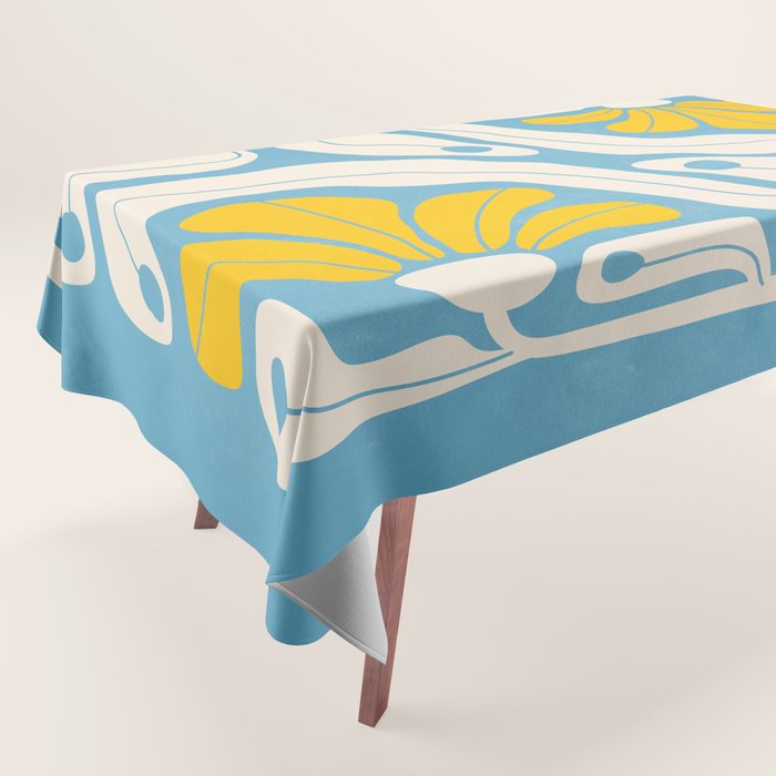Iceberg & Golden Poppy: Les Fleurs | Flower Market Color Series 03 Tablecloth Gallery Image 1