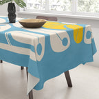 Iceberg & Golden Poppy: Les Fleurs | Flower Market Color Series 03 Tablecloth Gallery Image 3