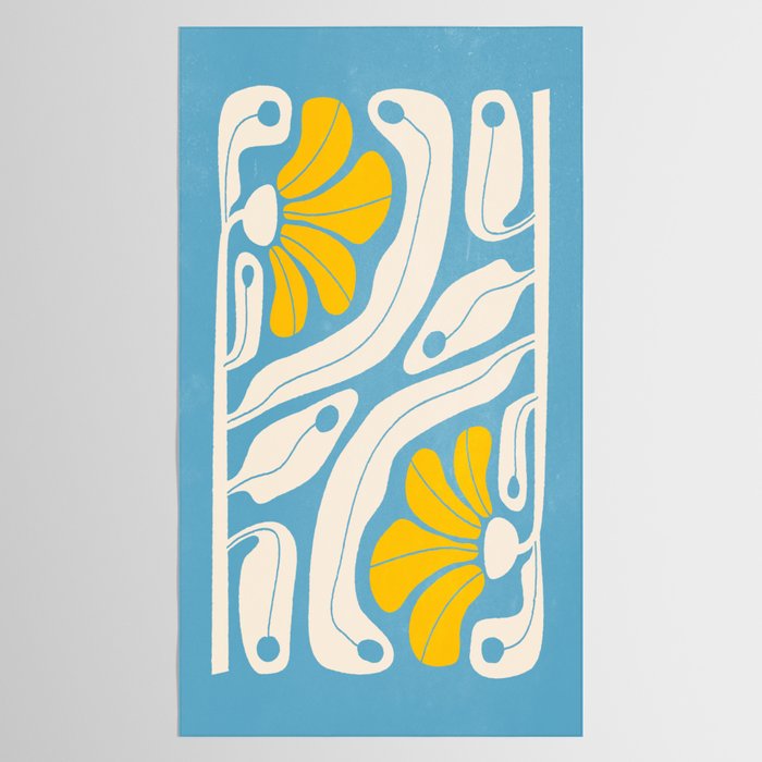Iceberg & Golden Poppy: Les Fleurs | Flower Market Color Series 03 Tablecloth Gallery Image 2