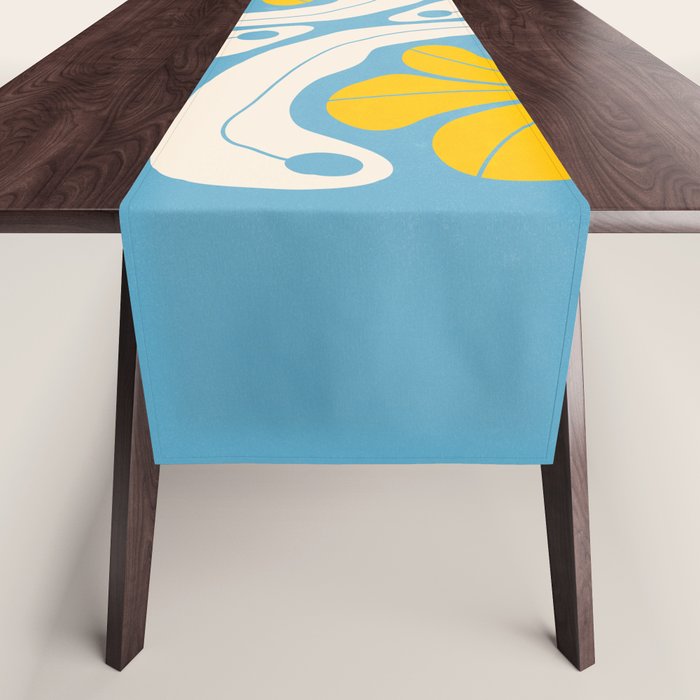 Iceberg & Golden Poppy: Les Fleurs | Flower Market Color Series 03 Table Runner Gallery Image 1