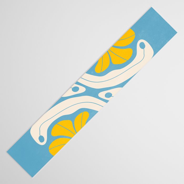 Iceberg & Golden Poppy: Les Fleurs | Flower Market Color Series 03 Table Runner Gallery Image 3