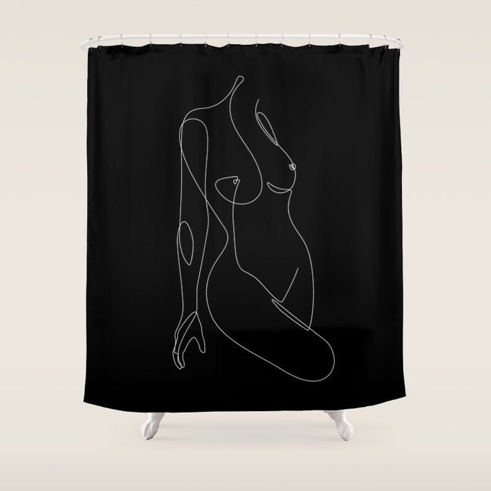 Single Nude Night Shower Curtain Gallery Image 1