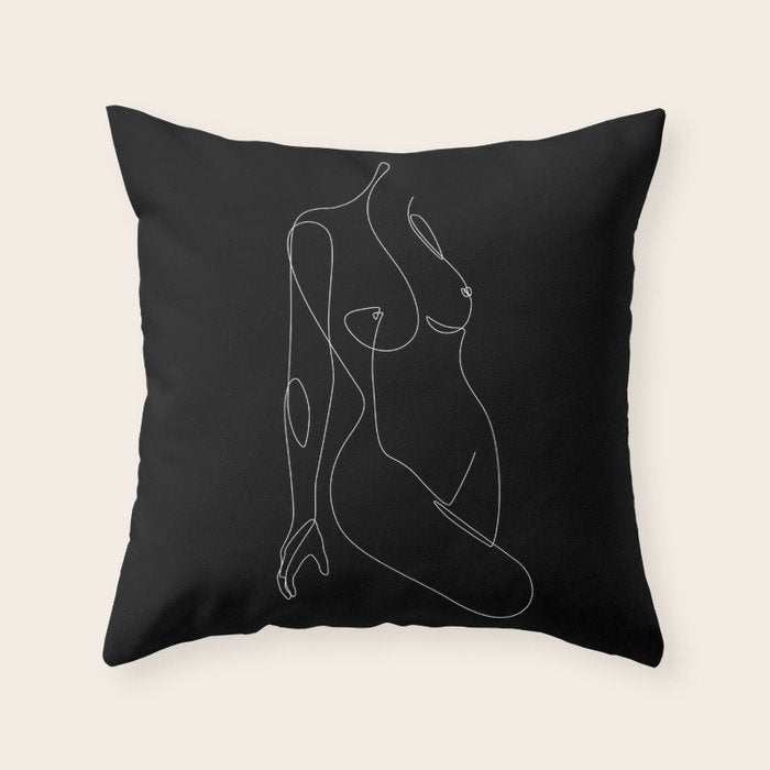 Single Nude Night Throw Pillow Gallery Image 6