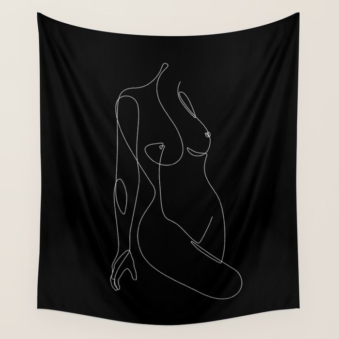 Single Nude Night Wall Tapestry Gallery Image 1
