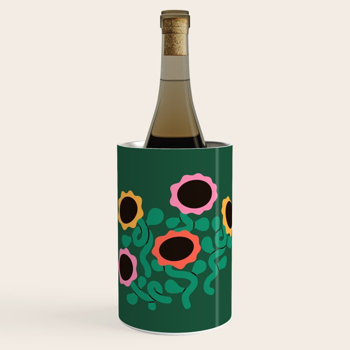 Colorful Abstract Sunflowers Wine Chiller Gallery Image 3