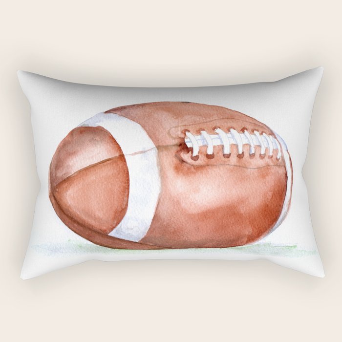 Football Watercolor Rectangular Pillow Gallery Image 2