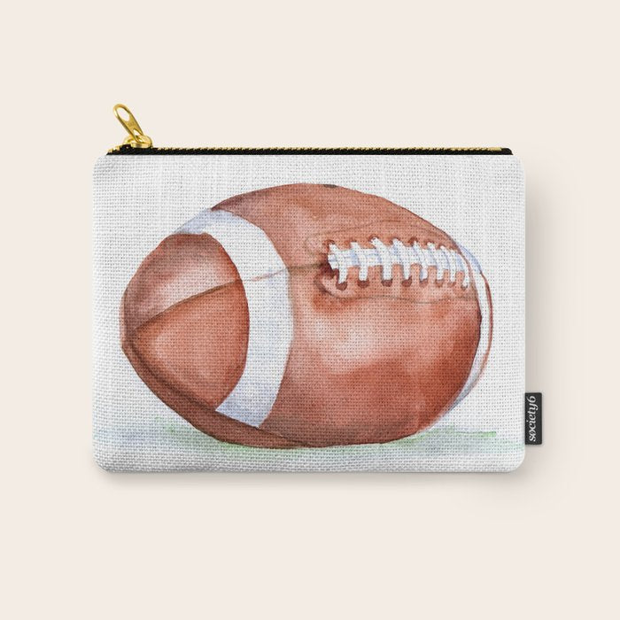 Football Watercolor Carry All Pouch Gallery Image 1