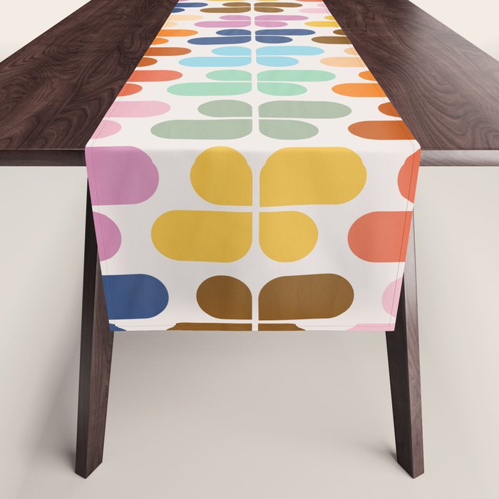 Retro Shapes Geometry Pattern Table Runner Gallery Image 1