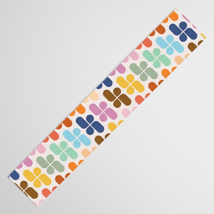 Retro Shapes Geometry Pattern Table Runner Gallery Image 3