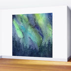 Galaxy Aurora Northern Lights Nebula Space Watercolor Wall Mural Gallery Image 2