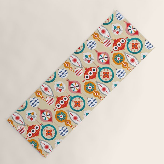 Retro christmas ornaments pattern Yoga Mat Gallery Image 1