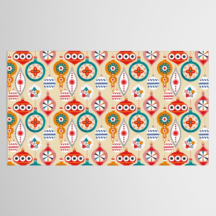 Retro christmas ornaments pattern Tablecloth Gallery Image 2