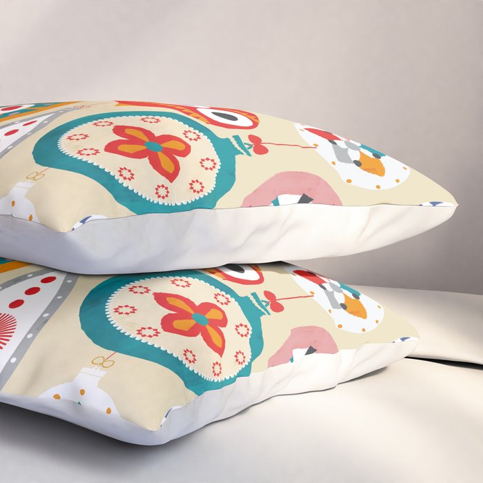 Retro christmas ornaments pattern Pillow Sham Gallery Image 3