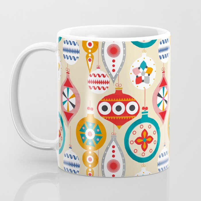 Retro christmas ornaments pattern Coffee Mug Gallery Image 3