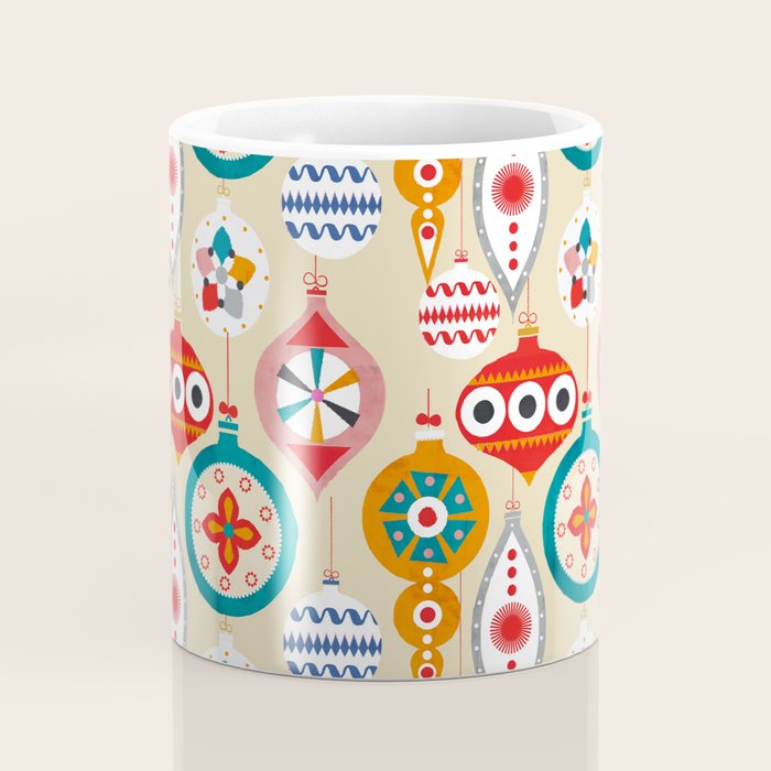 Retro christmas ornaments pattern Coffee Mug Gallery Image 4