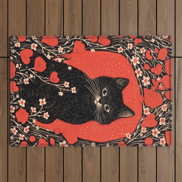 Valentines Kitty Outdoor Rug Gallery Image 1