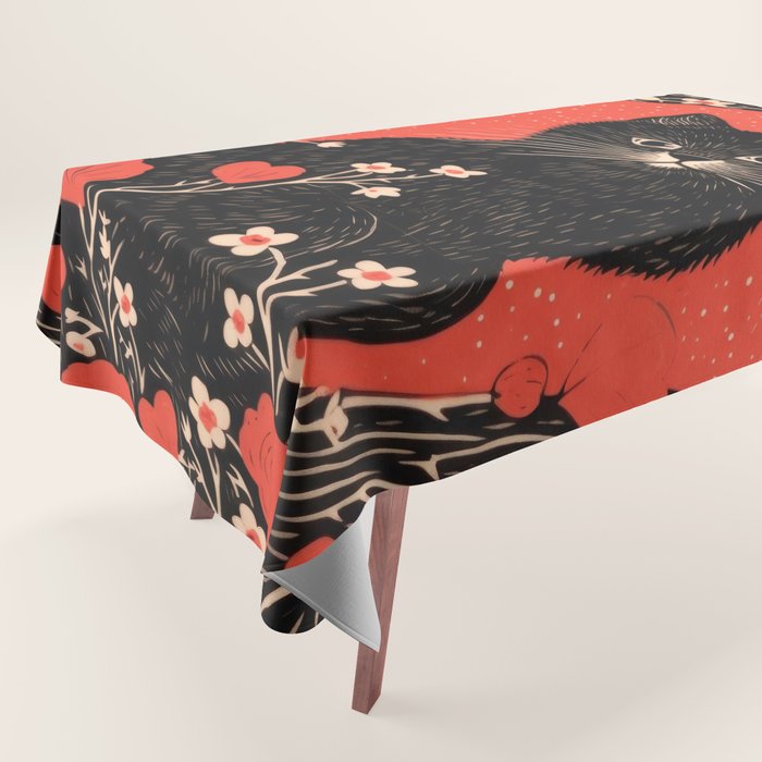 Valentines Kitty Tablecloth Gallery Image 1