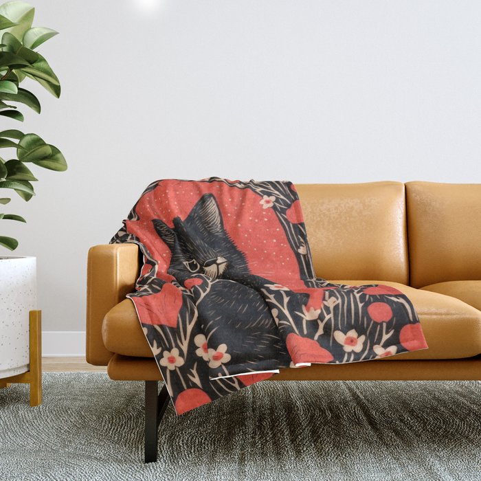 Valentines Kitty Throw Blanket Gallery Image 1