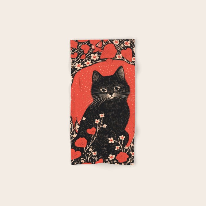 Valentines Kitty Bath Towel Gallery Image 1