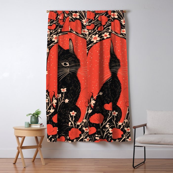 Valentines Kitty Window Curtain Gallery Image 5