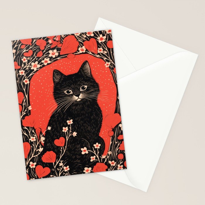 Valentines Kitty Stationery Card Gallery Image 2