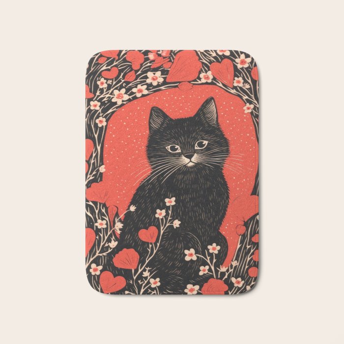 Valentines Kitty Bath Mat Gallery Image 1