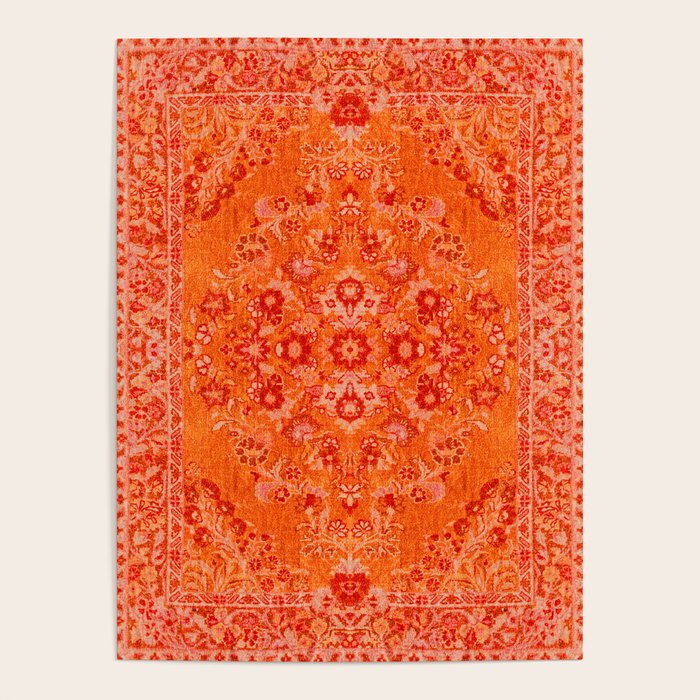 Orange Bohemian Oriental Heritage Traditional Vintage Moroccan Style Poster Gallery Image 4