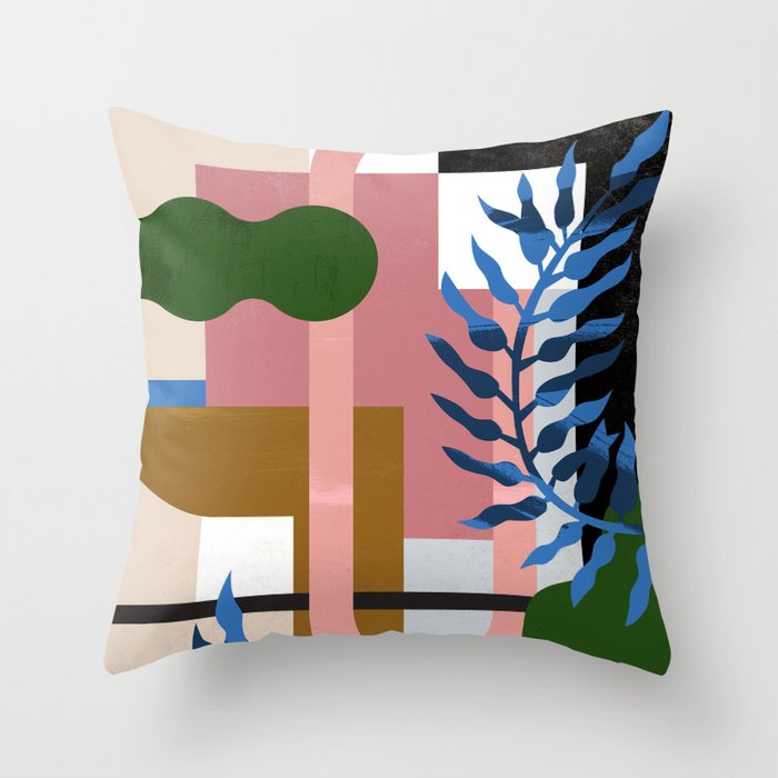 Leather Fern Throw Pillow Gallery Image 1