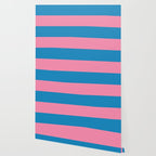 Fun Stripes Pink and Blue Narrow Retro Contemporary Stripe Pattern Wallpaper Gallery Image 2