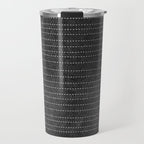 stitched stripes - charcoal Travel Mug Gallery Image 1