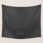 stitched stripes - charcoal Wall Tapestry Gallery Image 4