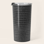 stitched stripes - charcoal Travel Mug Gallery Image 3