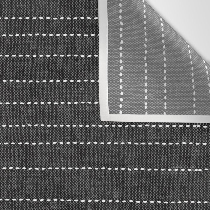 stitched stripes - charcoal Wall Tapestry Gallery Image 3