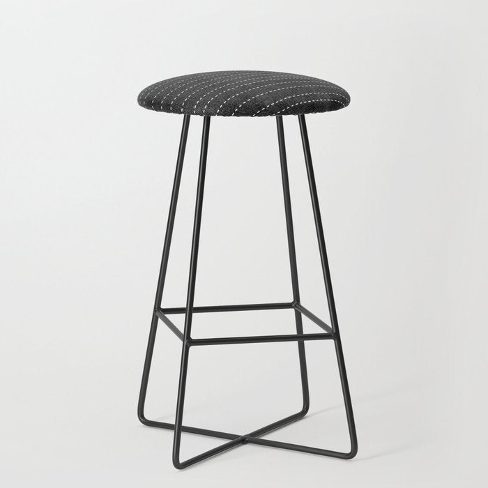 stitched stripes - charcoal Stool Gallery Image 1