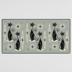 Mid Century Meow Retro Atomic Cats - Gray Desk Mat Gallery Image 3
